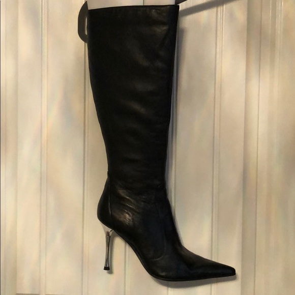 ALDO Black boots with Crome heals size 37 - Picture 2 of 8